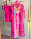 Coral Pink Chanderi Crystal Drop Suit