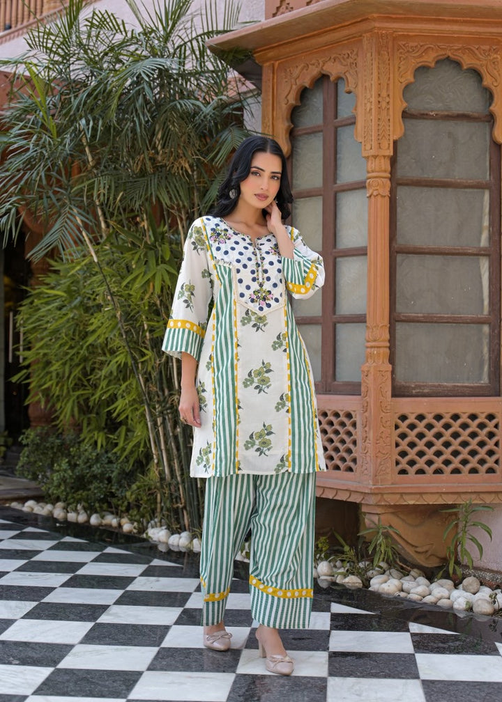 Pure Cotton Floral Printed Farshi Co-Ord Set