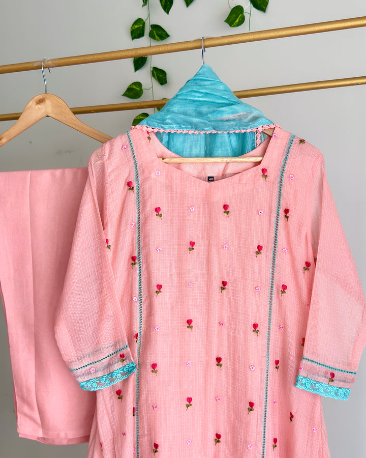 Pink Kota Embroidered Suit Set