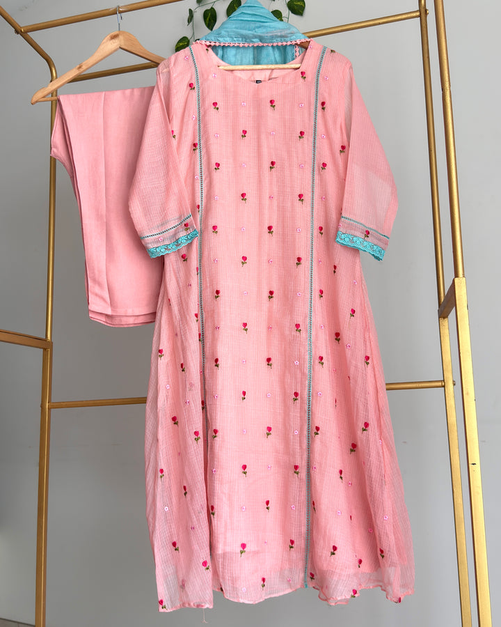 Pink Kota Embroidered Suit Set